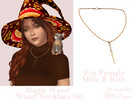 Sims 4 — Magic Wood Wand Necklace by Dissia — Wooden wand shrunk to a little version hanged on necklace