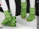 Sims 4 — Shoes KP1L- Child by KaTPurpura — Wool slippers with a pattern of lines and dinosaur spots.