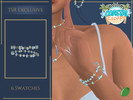 Sims 4 — Sea Stone Bracelet by Pitted0live — Layered bracelet with blue and green colored stones Custom catalog image