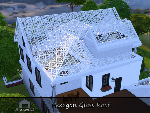 Sims 4 — Hexagon Glass Roof4 by Emerald — Hexagon Glass Roof is decorative and adds a touch of elegance to your exterior