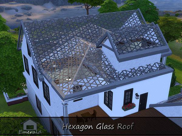 Sims 4 — Hexagon Glass Roof5 by Emerald — Hexagon Glass Roof is decorative and adds a touch of elegance to your exterior