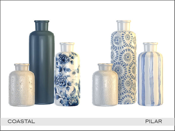 Sims 4 — Pilar Coastal Vases by Pilar — A little corner with a coastal vibe