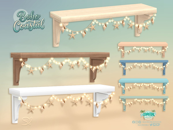 Sims 4 — Boho Coastal Shelf by SIMcredible! — Oh the summer! That's the time of the year to be lazy, lie down in bed and