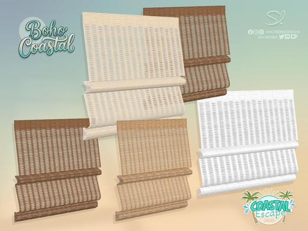 Sims 4 — Boho Coastal Blinds by SIMcredible! — Oh the summer! That's the time of the year to be lazy, lie down in bed and