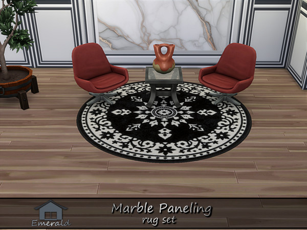 Sims 4 — MarblePanelingRug2 by Emerald — Elevate your interior rooms with the perfect luxury designs using marble