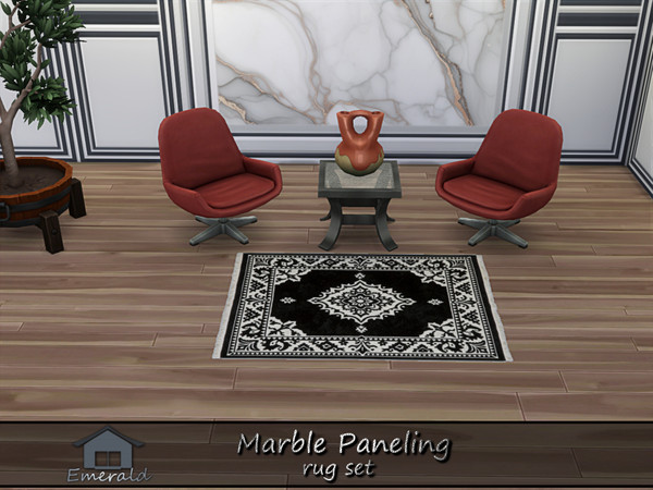 Sims 4 — MarblePanelingRug3 by Emerald — Elevate your interior rooms with the perfect luxury designs using marble