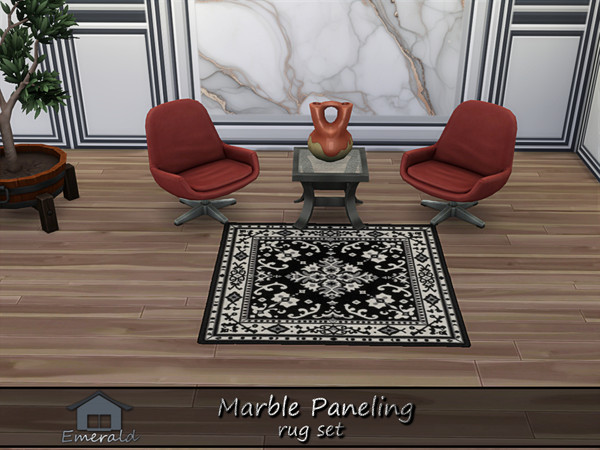 Sims 4 — MarblePanelingRug4 by Emerald — Elevate your interior rooms with the perfect luxury designs using marble
