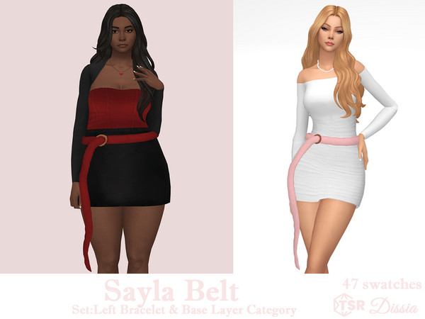 Sims 4 — Sayla Belt by Dissia — Solids long belt