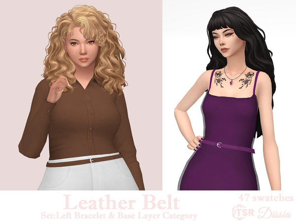 Sims 4 — Leather Belt by Dissia — Leather belt in many colors