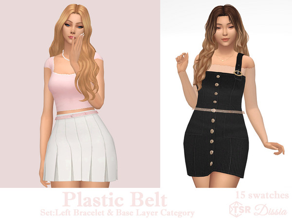 Sims 4 — Plastic Belt - Left Bracelet Category by Dissia — Plastic belt with glitter