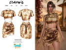 Sims 4 — Coastal Escape - Palmera Crop Top and Skirt by Daph's — Bring tropical elegance to your Sims with the Palmera