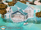 Sims 4 — Seafoam Crossing l noCC by simZmora — A light three-bedroom, two-bathroom vacation home resting above clear
