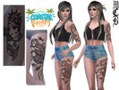 Sims 4 — Mermaid Thigh Tattoo Left Leg by MaruChanBe2 — Mermaid themed tattoos for your cuties.
