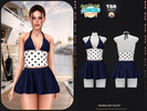 Sims 4 — SET-Riviera Dot Outfit by busra-tr — - BD1691