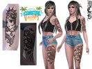 Sims 4 — Mermaid Queen Left Upper Arm Tattoo by MaruChanBe2 — Mermaid themed tattoos for your cuties.
