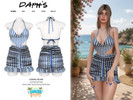 Sims 4 — Coastal Escape - Marina Halter Top and Ruched Ruffle Skirt by Daph's — Inspired by breezy coastlines and