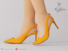 Sims 4 — Female Slingback Stiletto Heels by FlyStone — Adult pointed-toe slingback pumps with sleek stiletto heel,