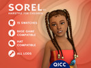 Sims 4 — Sorel Hair v1 by qicc — Long braided pigtails with styled edges and beads. - Maxis Match