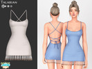 Sims 4 — Shelby Open Back Beaded Mini Dress by talarian — Mini dress featuring adjustable cross back straps, open back