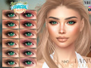 Sims 4 — Coastal Escape - Lavinia Eyeshadow by MagicHand — Summer glam eye makeup in 16 colors - HQ Compatible.