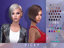 Sims 4 — Vicky Hairstyle by Anto — Short bob with shaved side.