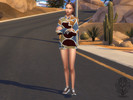 Sims 4 — Sola outfit by Mamoo_2000 — Athletic hoodie dress with African pattern