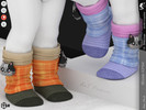 Sims 4 — Shoes KP1M- Infant by KaTPurpura — Thick socks made of various fabrics, featuring a knitted kitten.