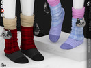 Sims 4 — Shoes KP1M- Female by KaTPurpura — Thick socks made of various fabrics, featuring a knitted kitten.