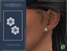 Sims 4 — Sapphire Dainty Flower Studs by Pitted0live — Super small dainty flower shaped studs with diamonds and sapphires