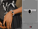 Sims 4 — Patreon - Midnight Pearl Left Bracelet by Glitterberryfly — A white pearl and onyx gemstone left bracelet