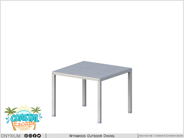 Sims 4 — Wynwood Dining Table Square by Onyxium — Onyxium@TSR Design Workshop Outdoor & Garden Collection - Belong To