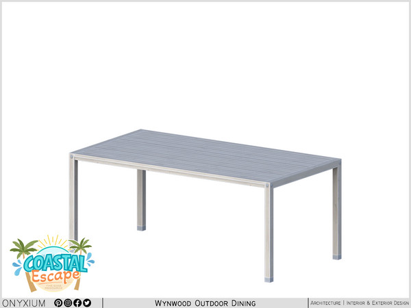 Sims 4 — Wynwood Dining Table Medium by Onyxium — Onyxium@TSR Design Workshop Outdoor & Garden Collection - Belong To