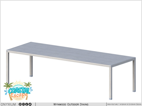 Sims 4 — Wynwood Dining Table Long by Onyxium — Onyxium@TSR Design Workshop Outdoor & Garden Collection - Belong To