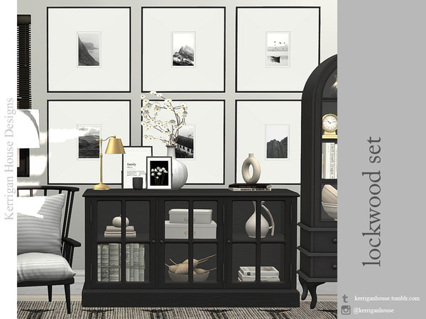 Sims 4 — Lockwood Set by kerriganhouse — An elegant contemporary living room set.