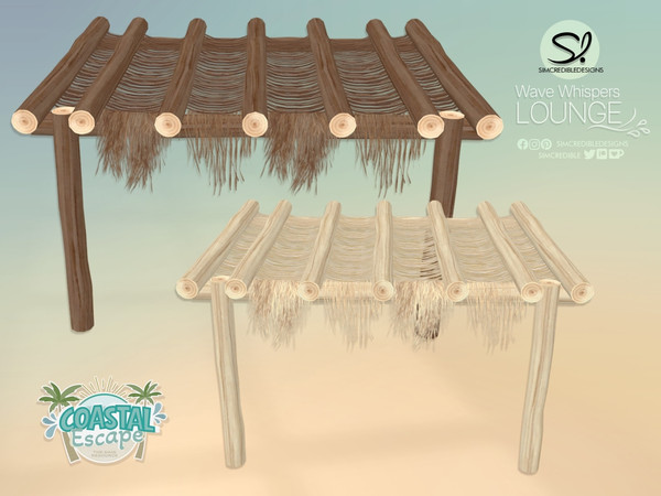 Sims 4 — Wave Whisper Lounge Pergola by SIMcredible! — Today we're bringing a slice of paradise to your Sims. Inspired by