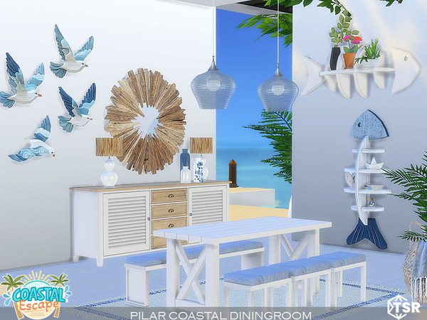 Sims 4 — Coastal Diningroom by Pilar — Coastal Style for a Warm Summer