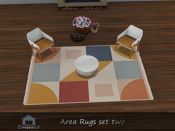 Sims 4 — AreaRugsSet2-2 by Emerald — Area rugs provide a cozier,warmer texture underfoot.