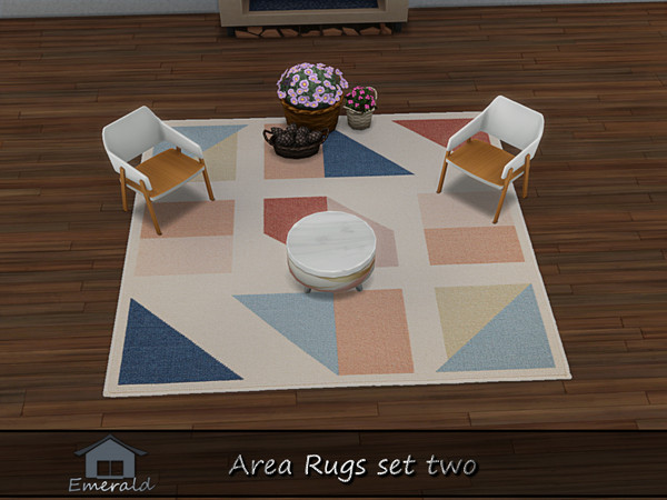 Sims 4 — AreaRugsSet2-4 by Emerald — Area rugs provide a cozier,warmer texture underfoot.