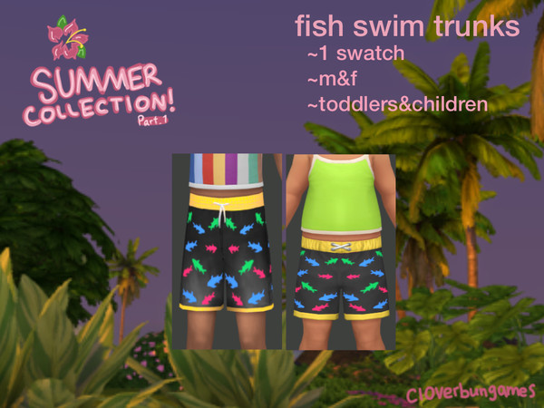 Sims 4 — cloverbungames_child_swimtrunks_1 by cloverbungames — Terms of Use: do not reupload to another platform or site