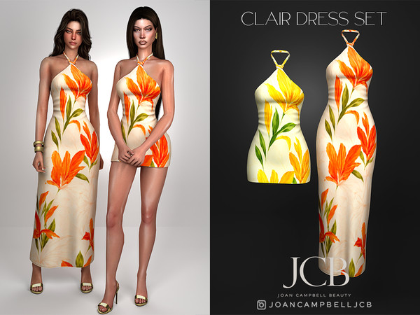 Sims 4 — CLAIR DRESS SET by Joan_Campbell_Beauty_ — INCLUDES: