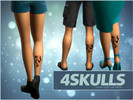 Sims 4 — 4Skulls by aitanadelafuente — Right calf tattoo for both male and female.