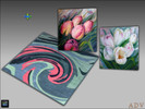 Sims 4 — ADV-Mabra FIVE s4RugPaintingSet by MABRA2 — Square rug with two matching paintings