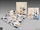 Sims 4 — ADV-Mabra EIGHT s4RugPaintingSet by MABRA2 — Square rug with two matching paintings