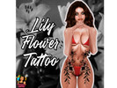 Sims 4 — Lily Flower Tattoo by SmickleBerrySims — Enhance your Sim's look with the Lily Flower Tattoo Set, featuring 4