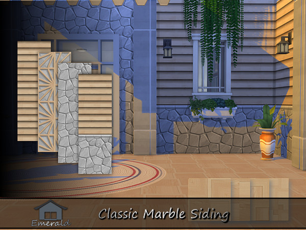 Sims 4 — Classic Marble Siding by Emerald — Natural marble siding will add luxury,elegance and timeless beauty.