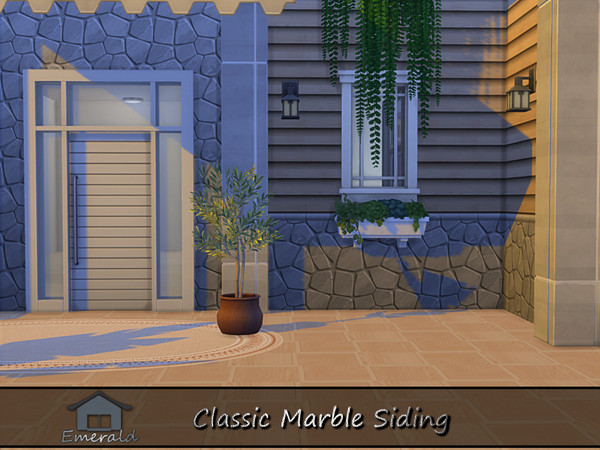 Sims 4 — Classic Marble Siding 1 by Emerald — Natural marble siding will add luxury,elegance and timeless beauty.