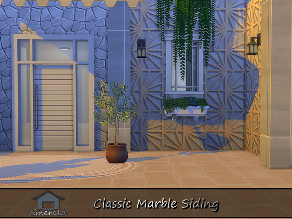 Sims 4 — Classic Marble Siding 2 by Emerald — Natural marble siding will add luxury,elegance and timeless beauty.