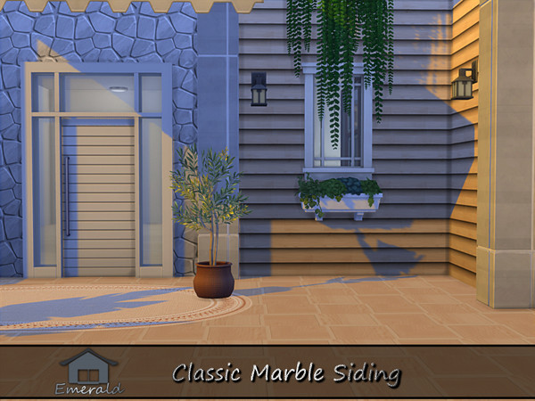 Sims 4 — Classic Marble Siding 3 by Emerald — Natural marble siding will add luxury,elegance and timeless beauty.