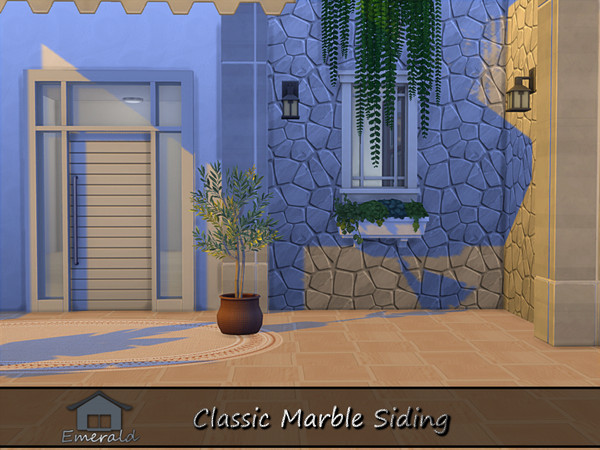 Sims 4 — Classic Marble Siding 4 by Emerald — Natural marble siding will add luxury,elegance and timeless beauty.