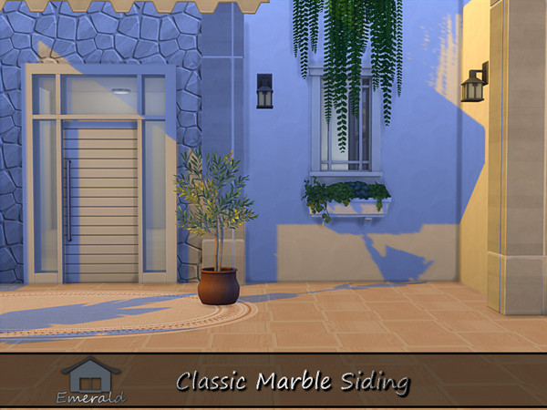Sims 4 — Classic Marble Siding 5 by Emerald — Natural marble siding will add luxury,elegance and timeless beauty.